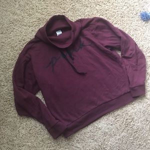 Med maroon deep red cowl neck sweatshirt